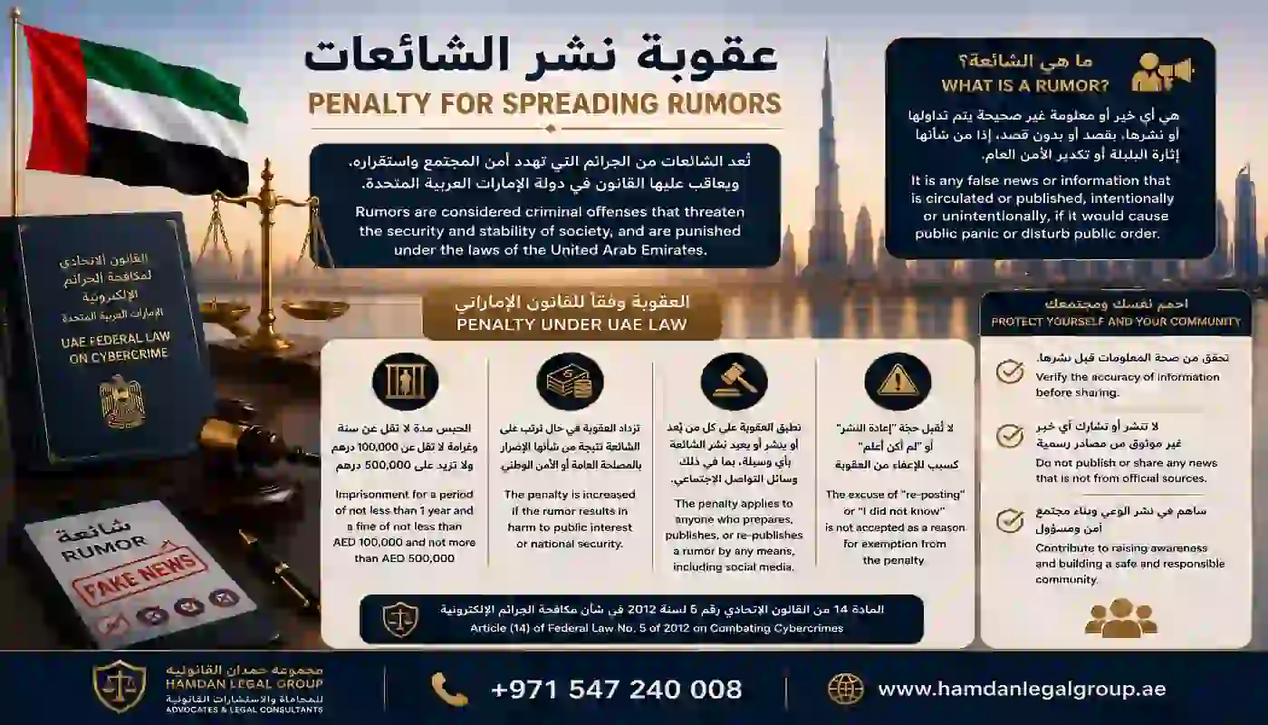 عقوبة نشر الشائعات
