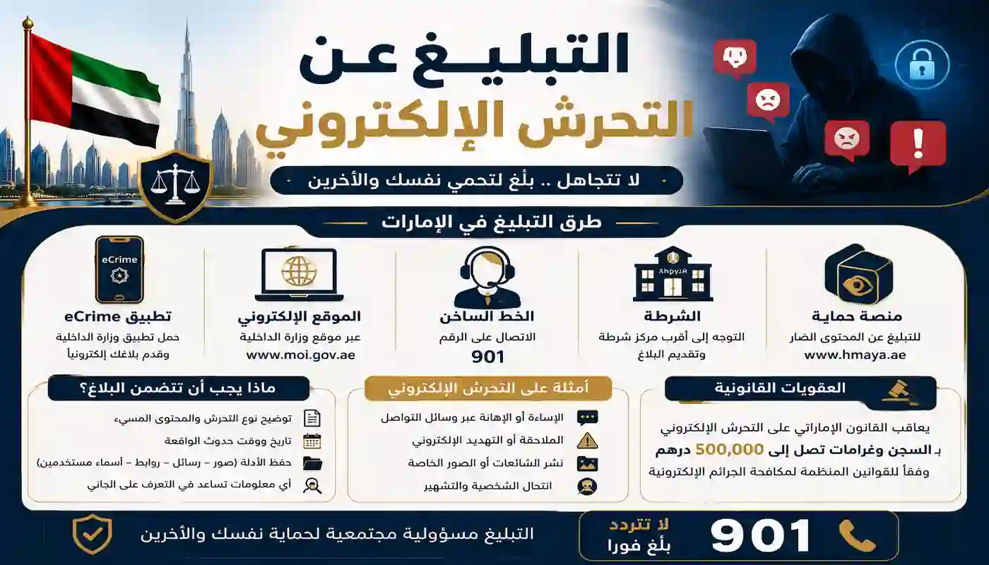 التبليغ عن التحرش الإلكتروني