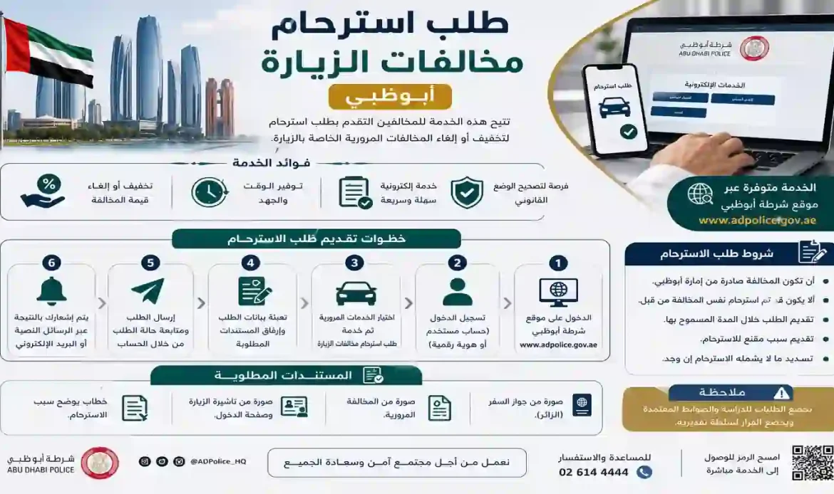 طلب استرحام مخالفات الزيارة أبوظبي