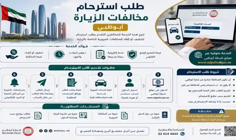 طلب استرحام مخالفات الزيارة أبوظبي