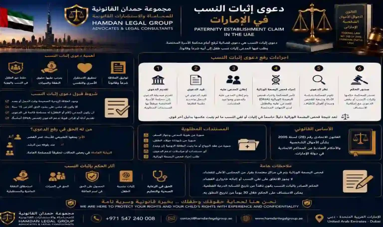 دعوى إثبات النسب في الإمارات