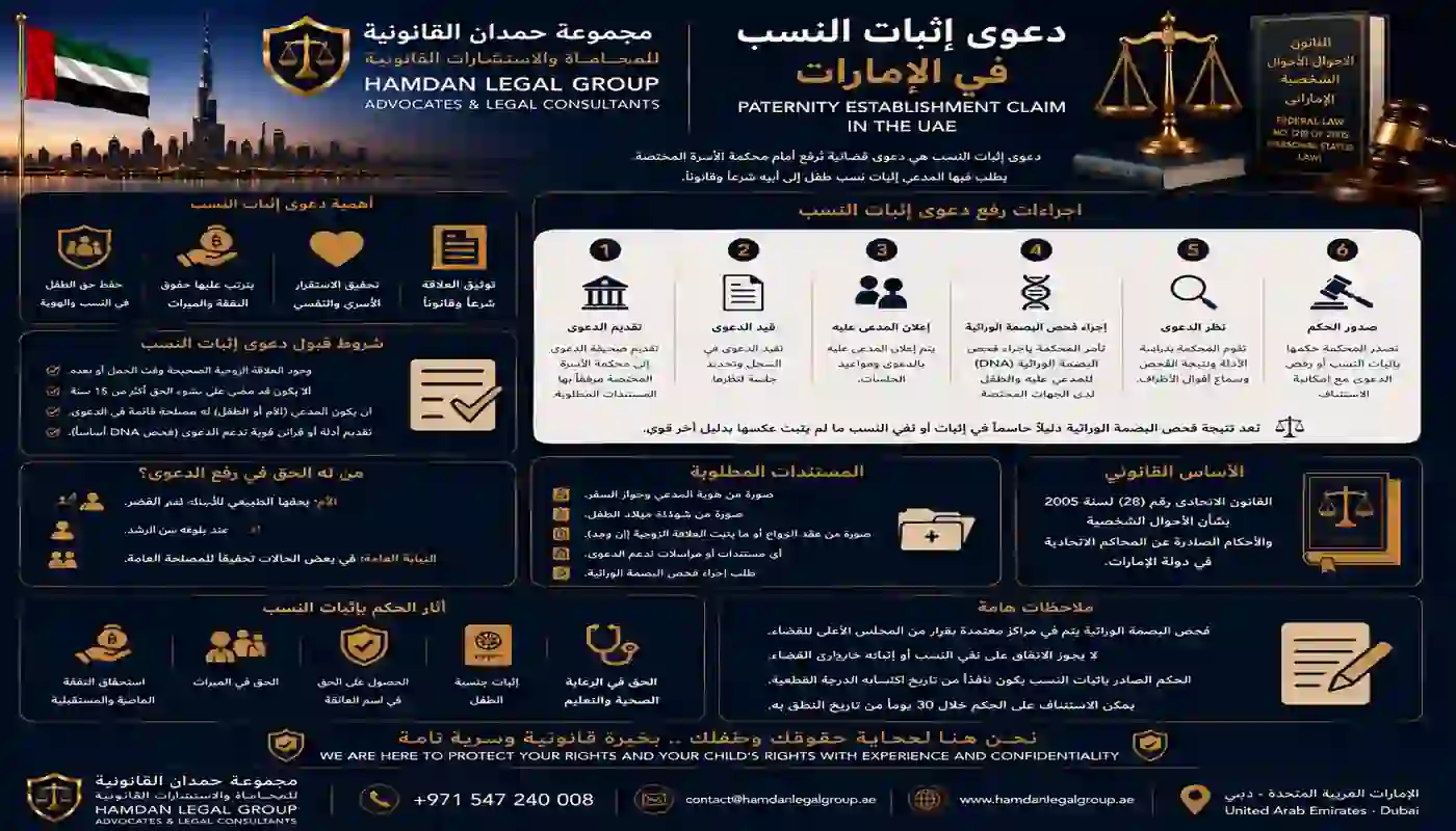 دعوى إثبات النسب في الإمارات