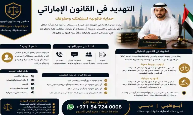التهديد في القانون الإماراتي