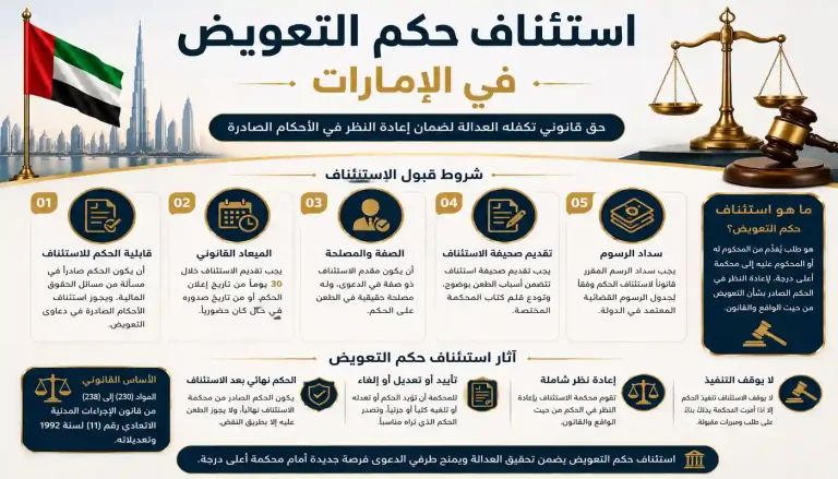 استئناف حكم التعويض في الإمارات