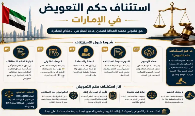 استئناف حكم التعويض في الإمارات