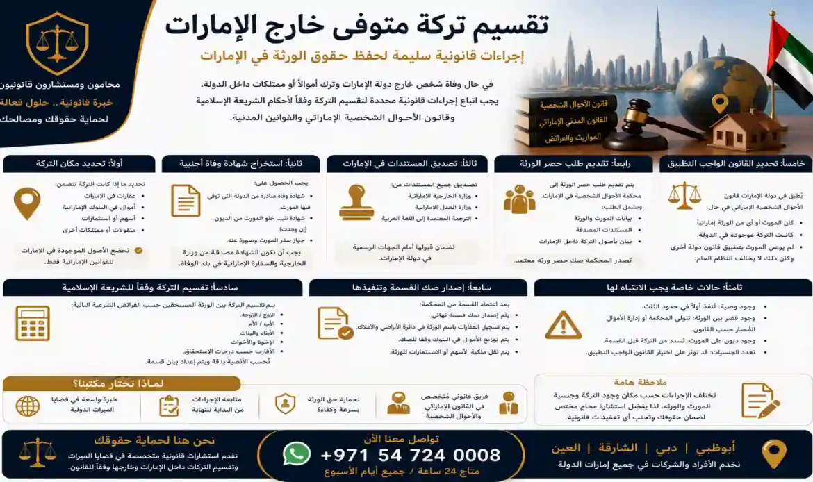 تقسيم تركة متوفى خارج الإمارات