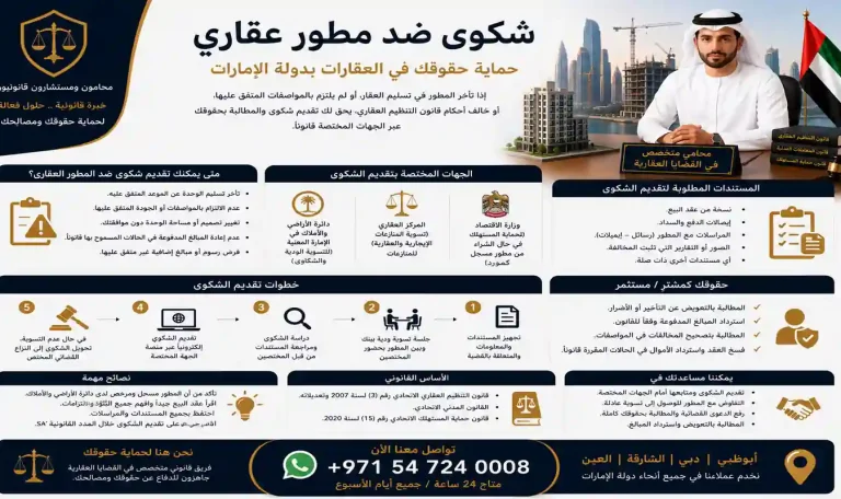 شكوى ضد مطور عقاري