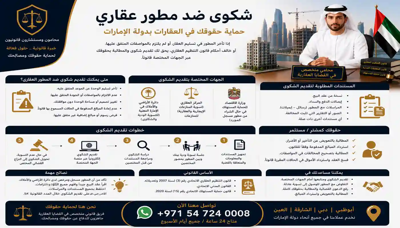 شكوى ضد مطور عقاري