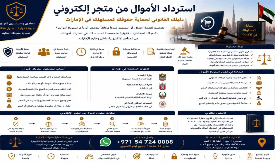 استرداد الأموال من متجر إلكتروني