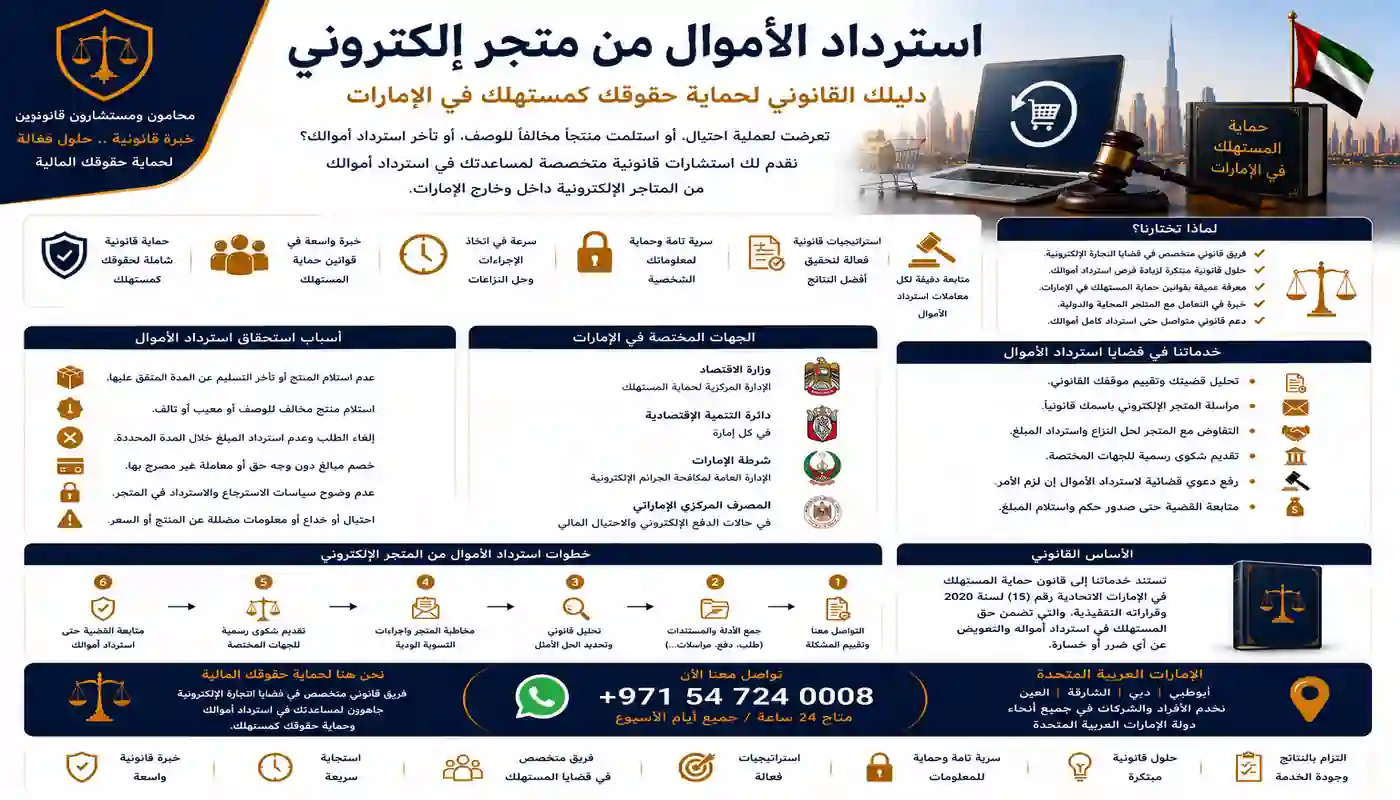 استرداد الأموال من متجر إلكتروني