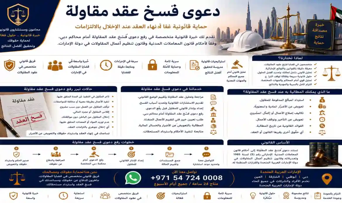 دعوى فسخ عقد مقاولة
