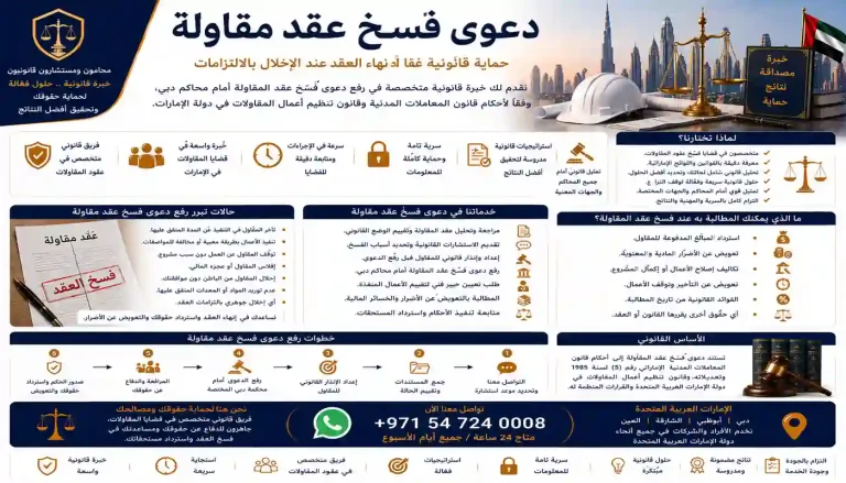 دعوى فسخ عقد مقاولة