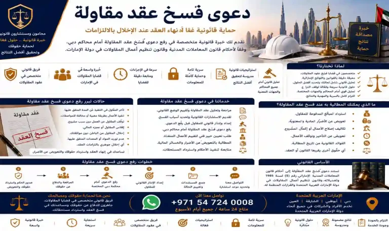 دعوى فسخ عقد مقاولة