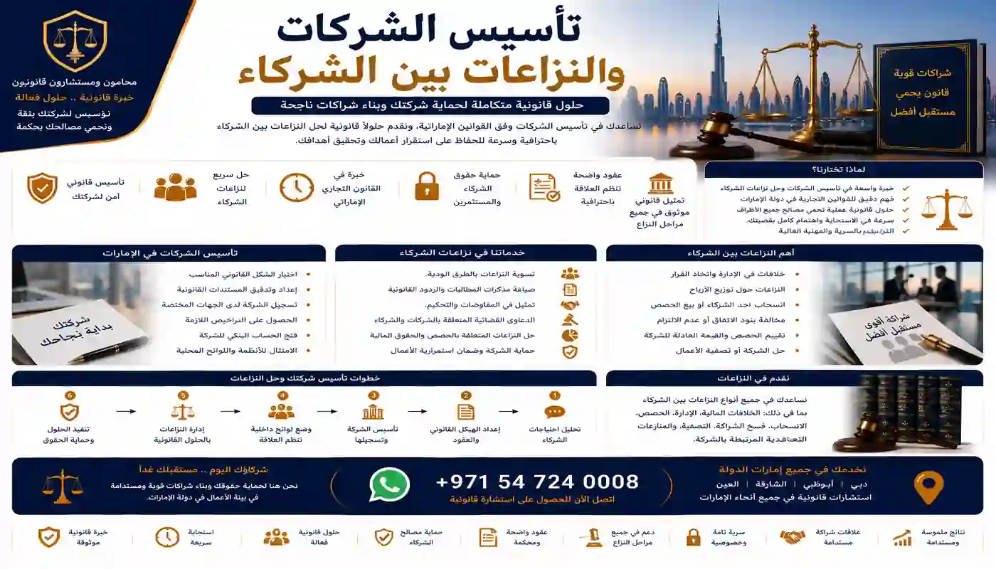 تأسيس الشركات والنزاعات بين الشركاء